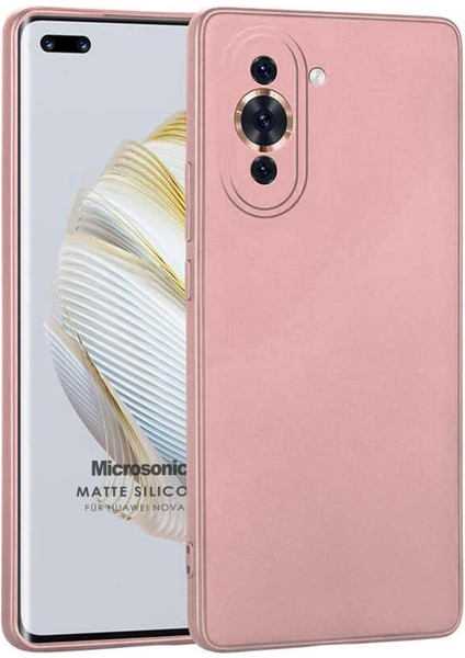 Matte Silicone Huawei Nova 10 Pro Kılıf Rose Gold