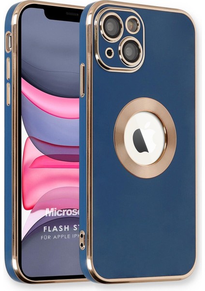 Apple iPhone 14 Kılıf Flash Stamp Lacivert