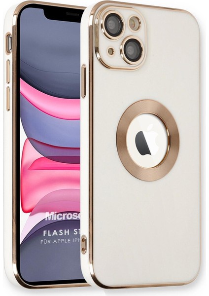 Apple iPhone 14 Kılıf Flash Stamp Beyaz