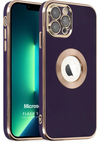 Apple iPhone 12 Pro Kılıf Flash Stamp Koyu Mor