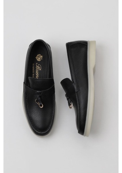Siyah Flotter Deri Erkek Klasik Ayakkabı