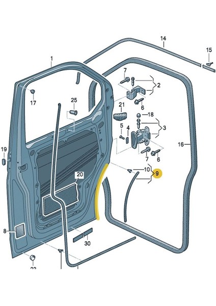 Vw Transporter T6 2010-2015 Ön Sol Çamurluk Kapı Ara Fitili 7H0837565A