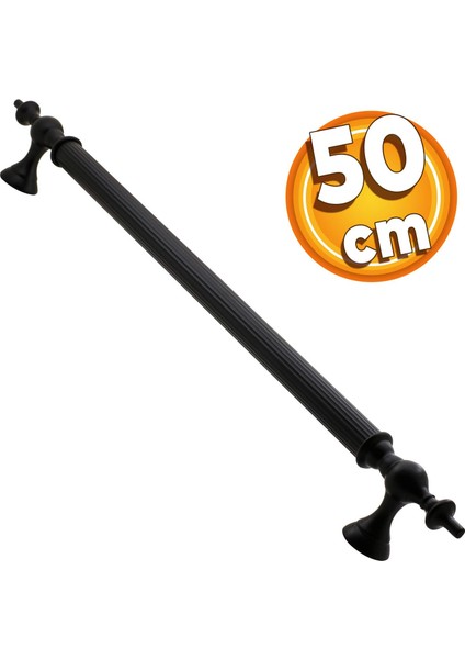 Çukurca Çekme Kolu Kapı Tutma Kulbu 50 cm Mat Siyah Metal Kulp Kapı Tutamağı