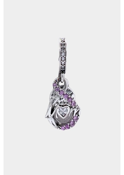 Anne ve Sonsuzluk Pave Charm | 925 Ayar Gümüş