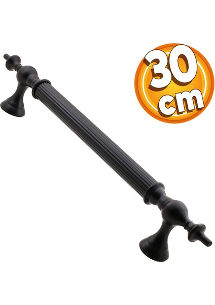 Çukurca Çekme Kolu Kapı Tutma Kulbu 30 cm Mat Siyah Metal Kulp Kapı Tutamağı