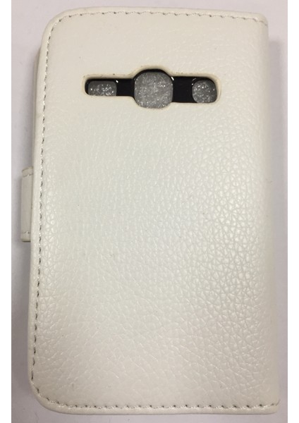 Samsung Galaxy Fame S6810 Kartlıklı Cüzdanlı Kapaklı Kılıf Beyaz