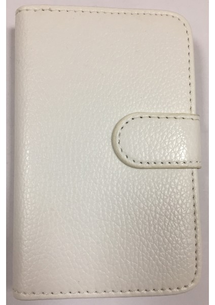 Samsung Galaxy Fame S6810 Kartlıklı Cüzdanlı Kapaklı Kılıf Beyaz