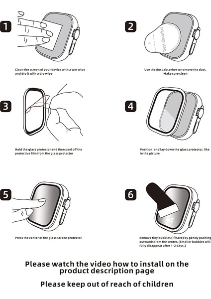 Apple Watch Ultra Ekran Koruyucu 49 mm Temperli Cam Filmi Tam Kapsamlı Iwatch Ultra Için Koruyucu Metalik Kasalı Ekran Koruyucu Cam Kapak modelleri