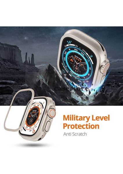 Apple Watch Ultra Ekran Koruyucu 49 mm Temperli Cam Filmi Tam Kapsamlı Iwatch Ultra Için Koruyucu Metalik Kasalı Ekran Koruyucu Cam Kapak fırsatları