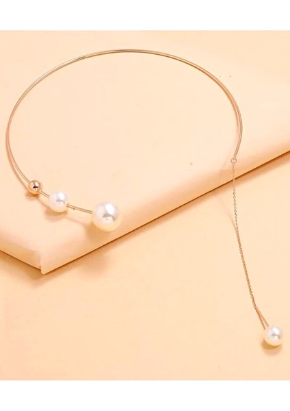 Elegant Kolye Altın Renk İnci Taşlı Kadınlar İçin Özel Tasarım fiyatları