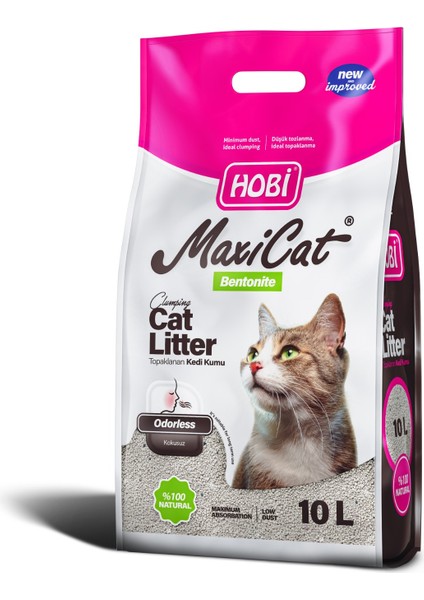 Maxicat Kokusuz Bentonit Kedi Kumu 10 Litre