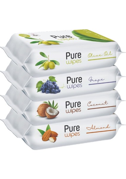 Pure Baby Wipes Islak Havlu Mendil 50 Yaprak 48 Li Set (2400 Yaprak) (Meyveli)