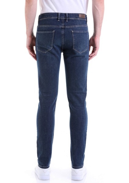 Lacivert Slim Fit Düşük Bel Basic Kot Pantolon