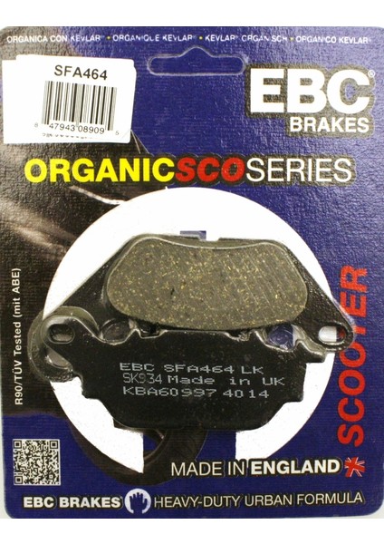 Yamaha Ys 125 Ön Fren Balatası Ebc SFA464 Balata