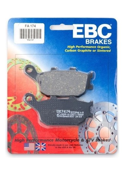 2013-2015 Yamaha Xj 600 Diversion Arka Fren Balatası Ebc FA174