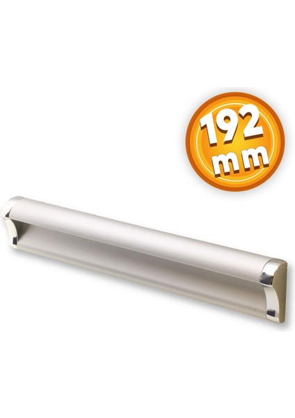 Mobilya Dolap Kapak Çekmece Kulpu Kulbu 192 mm Mat Krom Metal Kulp