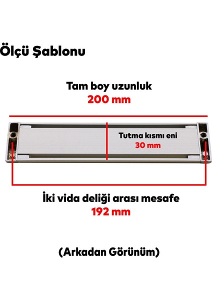 Mobilya Dolap Kapak Çekmece Kulpu Kulbu 192 mm Mat Krom Metal Kulp fırsatları