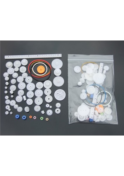 Roba 60 Parça Plastik Dişli Seti Oyuncak Robot Araba Gear Dıy Kremayer 60 Parça Dişli Seti Plastik Çark