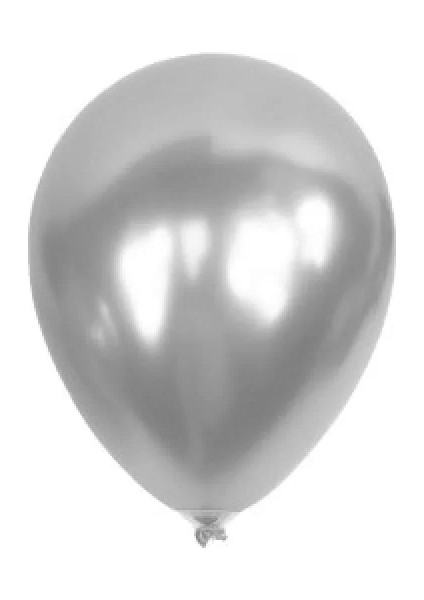 Yck Balon 12" Metalik Dekorasyon Balonu Silver - 100 Adet