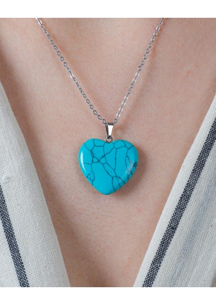 Doğaltaş Turkuaz Kalp Kolye Ucu fiyatları