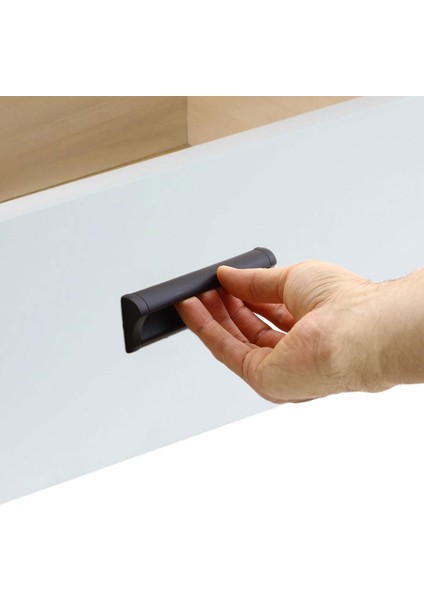 Mobilya Dolap Kapak Çekmece Kulpu Kulbu 128 mm Mat Siyah Metal Kulp modelleri