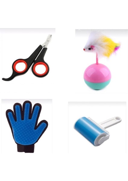 Kedi Tırnak Makası Eldiven Hacı Yatmaz ve Yıkanabilir Rulo 4 Lü Set