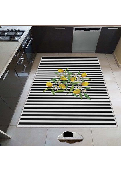 Dekoratif Özel Tasarım Ince Yıkanabilir Leke Tutmaz Kaydırmaz Taban Mutfak Halısı