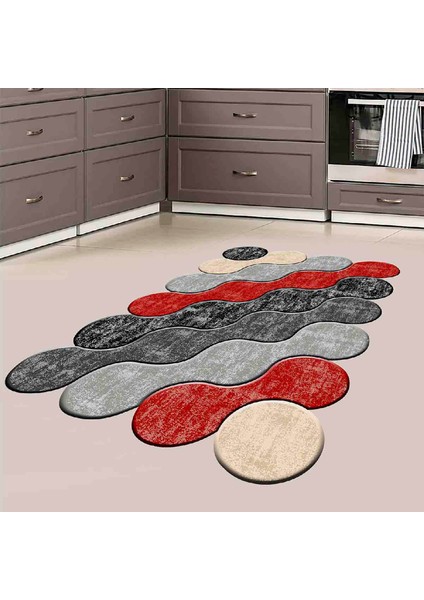 Dekoratif Özel Tasarım Ince Yıkanabilir Leke Tutmaz Kaydırmaz Taban Mutfak Halısı