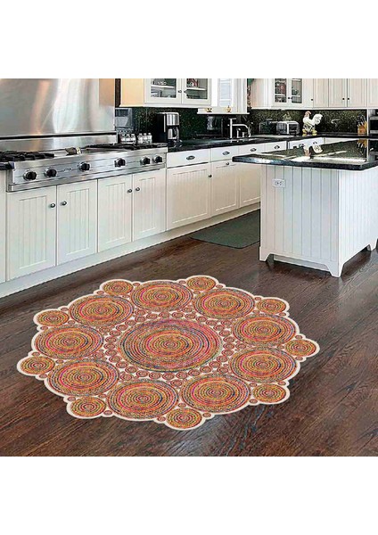 Dekoratif Özel Tasarım Ince Yıkanabilir Leke Tutmaz Kaydırmaz Taban Mutfak Halısı