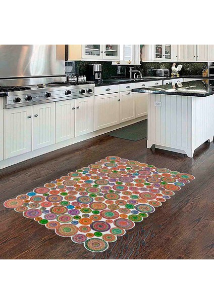 Dekoratif Özel Tasarım Ince Yıkanabilir Leke Tutmaz Kaydırmaz Taban Mutfak Halısı