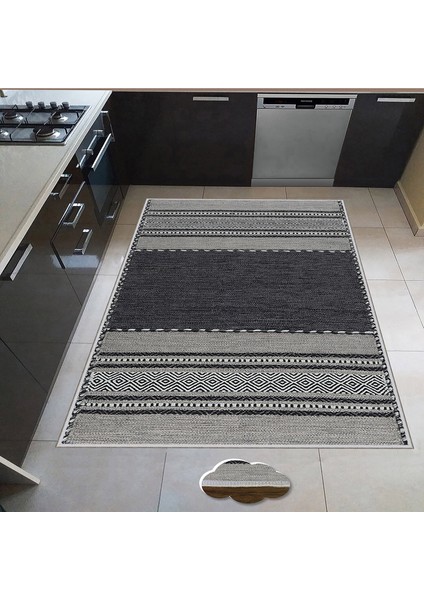 Dekoratif Özel Tasarım Ince Yıkanabilir Leke Tutmaz Kaydırmaz Taban Mutfak Halısı