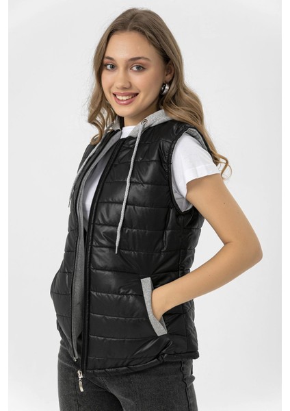 Kadın Penye Kapüşonlu Şişme Yelek fiyatları