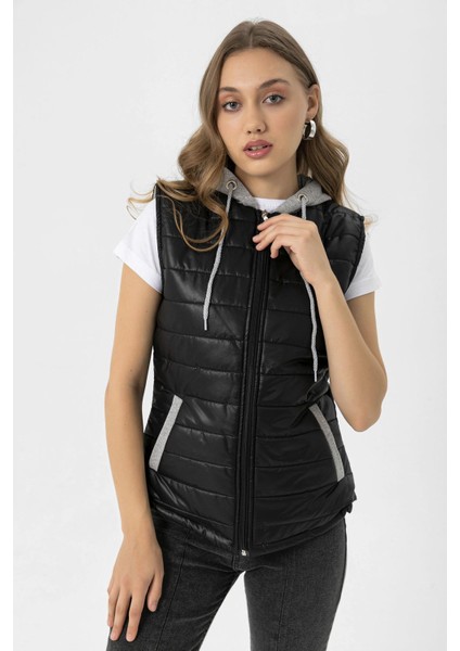 Kadın Penye Kapüşonlu Şişme Yelek fırsatları