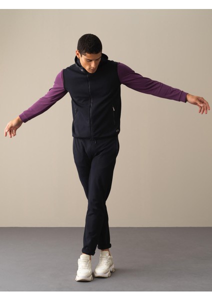 Erkek Lacivert Pamuklu Regular Fit Yelek