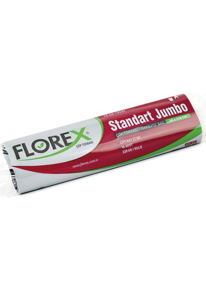 Standart Jumbo Boy Çöp Torbası Siyah 80 x 110 cm 20 x 10'lu modelleri