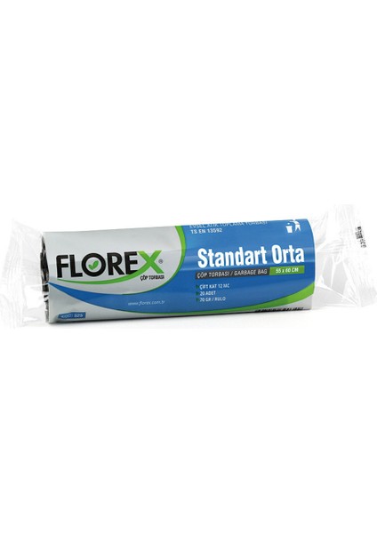 Standart Orta Boy Çöp Torbası Siyah 55 x 60 cm 5 x 20'li