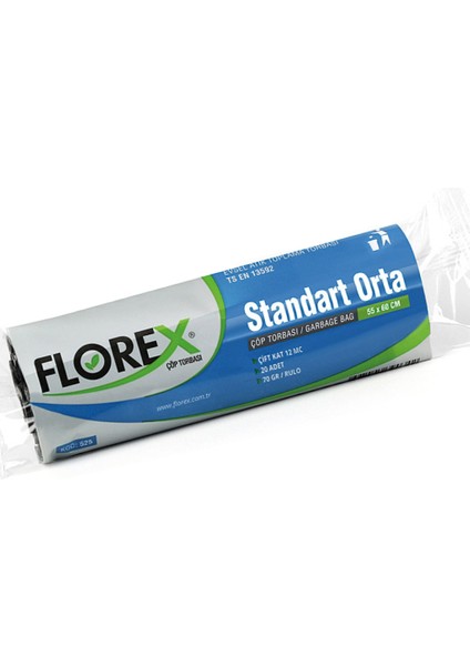 Standart Orta Boy Çöp Torbası Siyah 55 x 60 cm 5 x 20'li