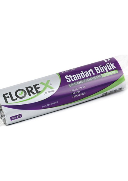 Standart Büyük Boy Çöp Torbası Siyah 65 x 80 cm 5 x 10'lu