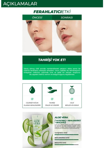 Saf Organik Kore Aloe Vera Soothing Jel Krem 100 ml fiyatları