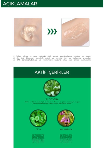 Saf Organik Kore Aloe Vera Soothing Jel Krem 100 ml modelleri
