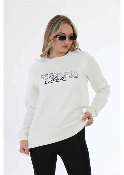 Kadın Beyaz Sweatshirt MW5716