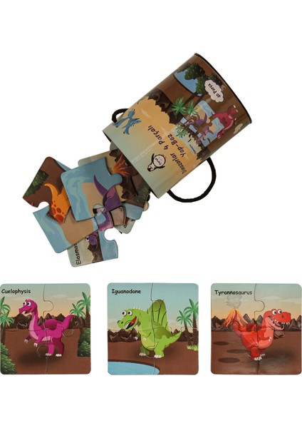 Dinozorlar 4 Paraçalı Yap Boz Puzzle