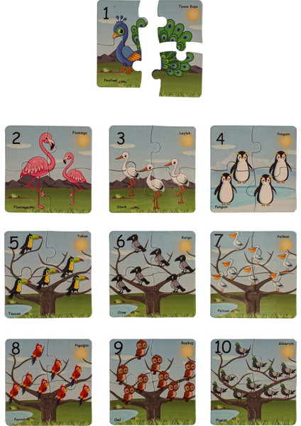 Sayılar 4 Parçalı Yap Boz Puzzle