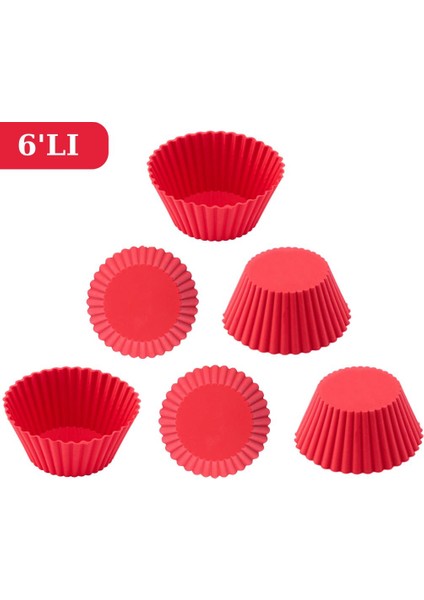 Airfryer Silikon Kek Muffin Kalıbı 6’lı, Tüm Hava Fritözleriyle Uyumlu