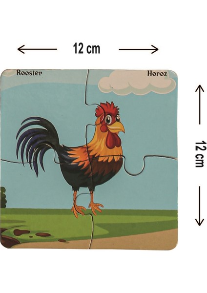 Çiftlik Hayvanları 4 Parçalı Yap-Boz Puzzle