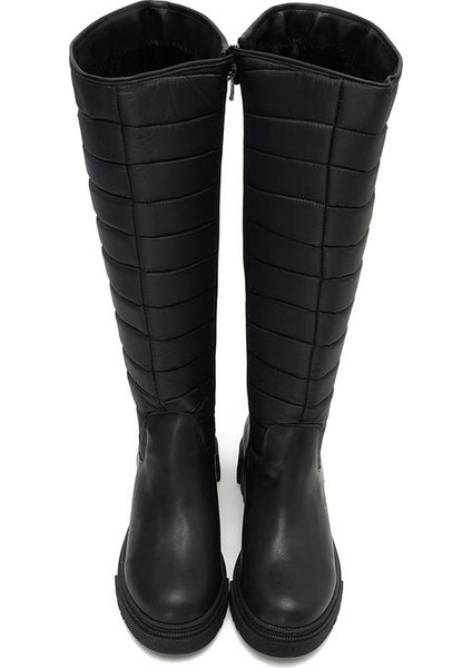 Rahat Sıcak Astar Fermuarlı Uzun Kadın Çizme Siyah modelleri