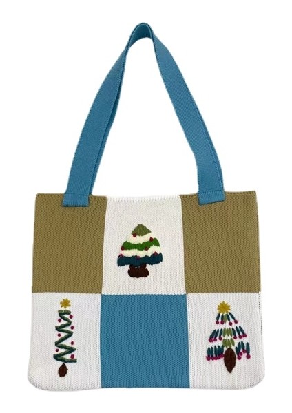 Bayan Örgü El Nakış Noel Omuz Çantası Çanta El Çantası Örme Mori Kadın Çanta Mori Kız (Yurt Dışından)