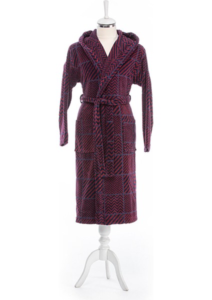 Hawai Maro Kadife Kapüşonlu Bornoz S/m Beden