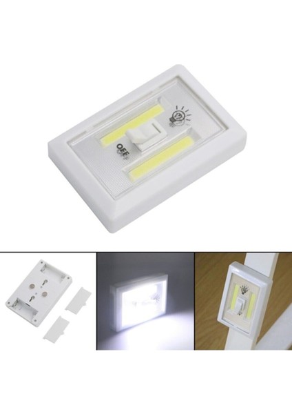 Aydınlatma Için Pilli 2 Ledli Lamba Anahtarlı Mıknatıslı Yapışkanlı Portatif LED Işık