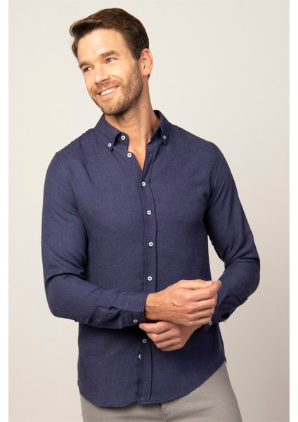 Slim Fit Kışlık Yün Viskon Düz Gömlek fiyatları